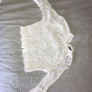 white lace crop top. nwt.